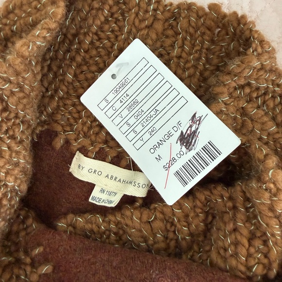Anthropologie Burnt Orange and Gold Cowl Neck Sweater - Picture 8 of 8